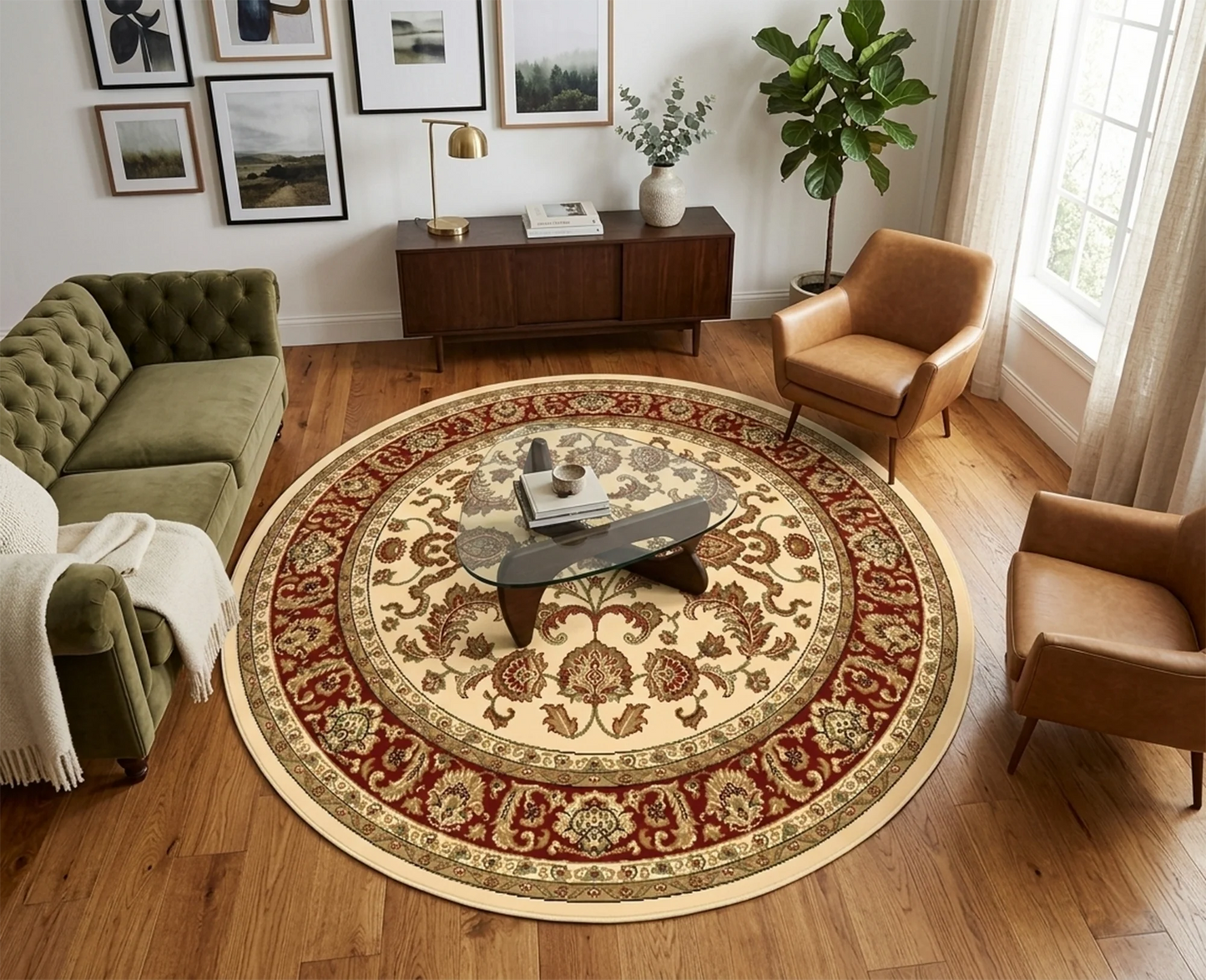 Neriman 500 Cream Red Traditional Turkish Rug