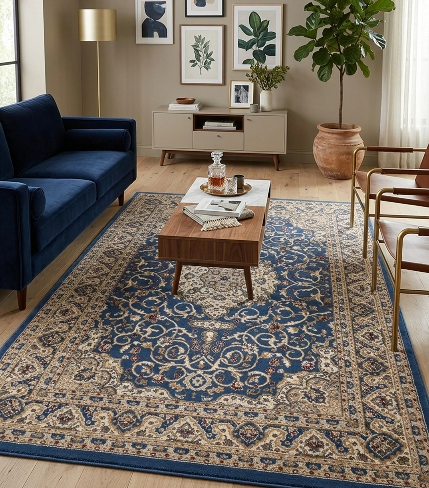 Neriman 600 Blue Traditional Turkish Rug