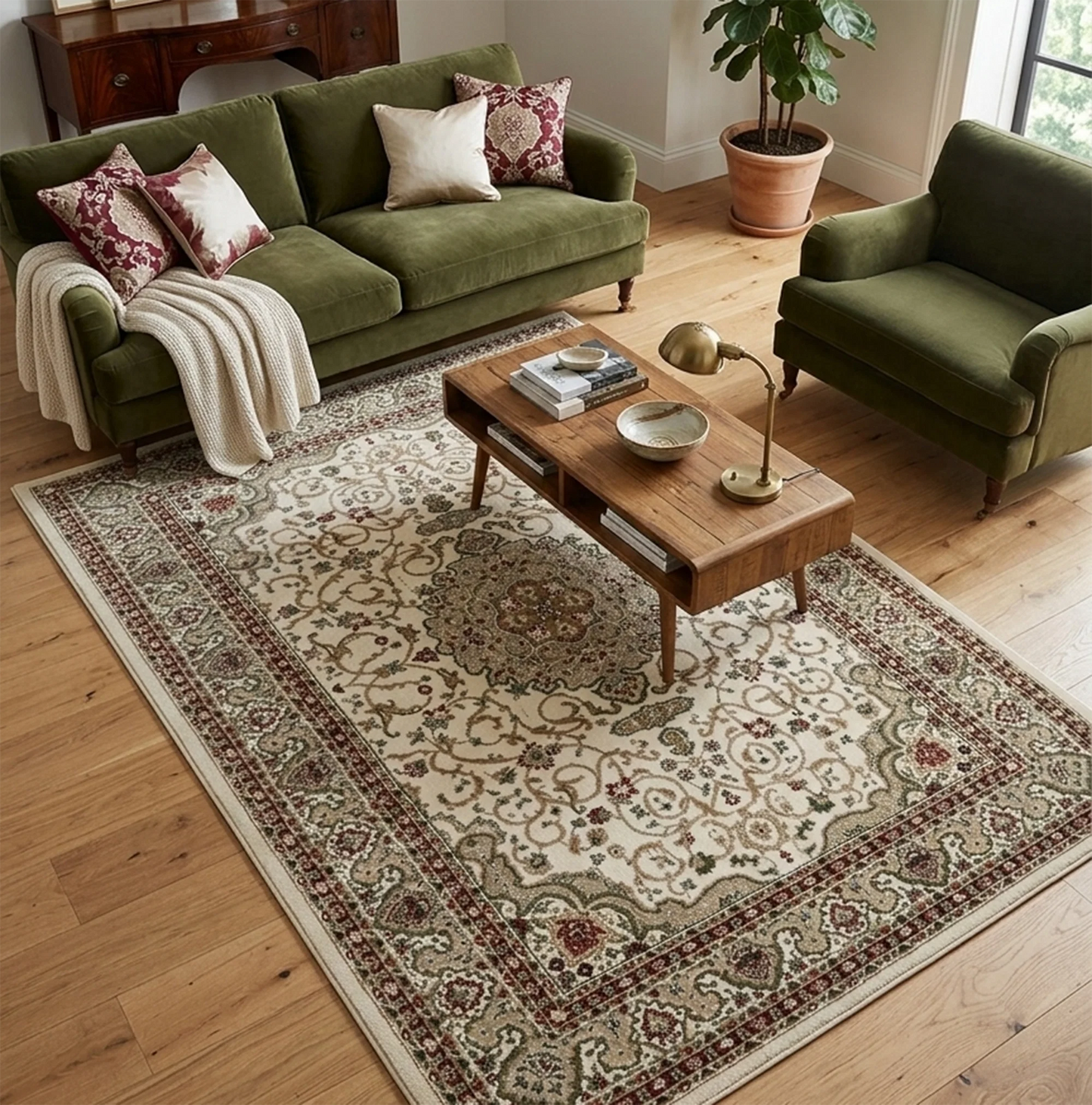 Neriman 600 Cream Traditional Turkish Rug