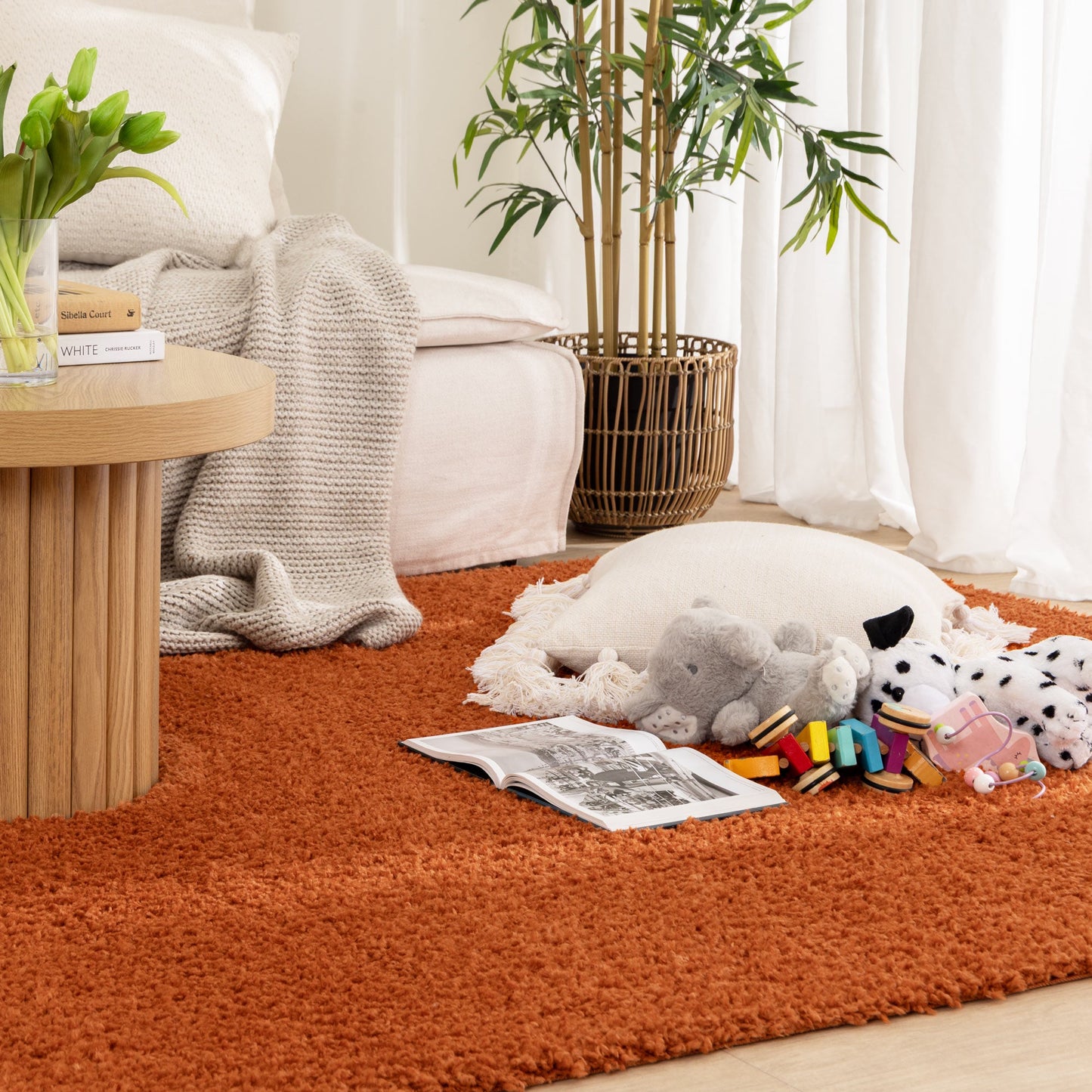 Lune Shaggy Terracotta Rug