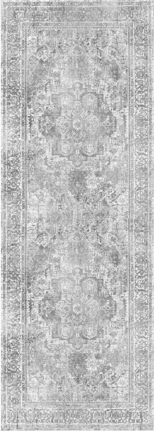 Distressed Vintage Chilaz Grey Runner Rug - VITAL 2085-04
