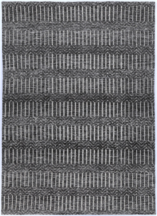 Amritsar Attari Charcoal & Beige Cotton Blend Rug