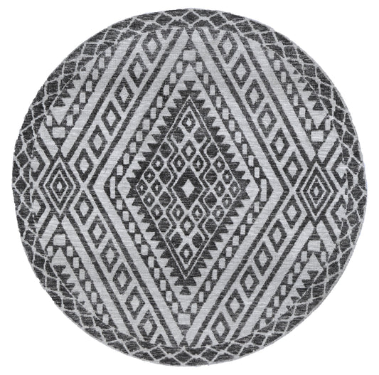 Amritsar Majitha Grey Round Cotton Blend Rug