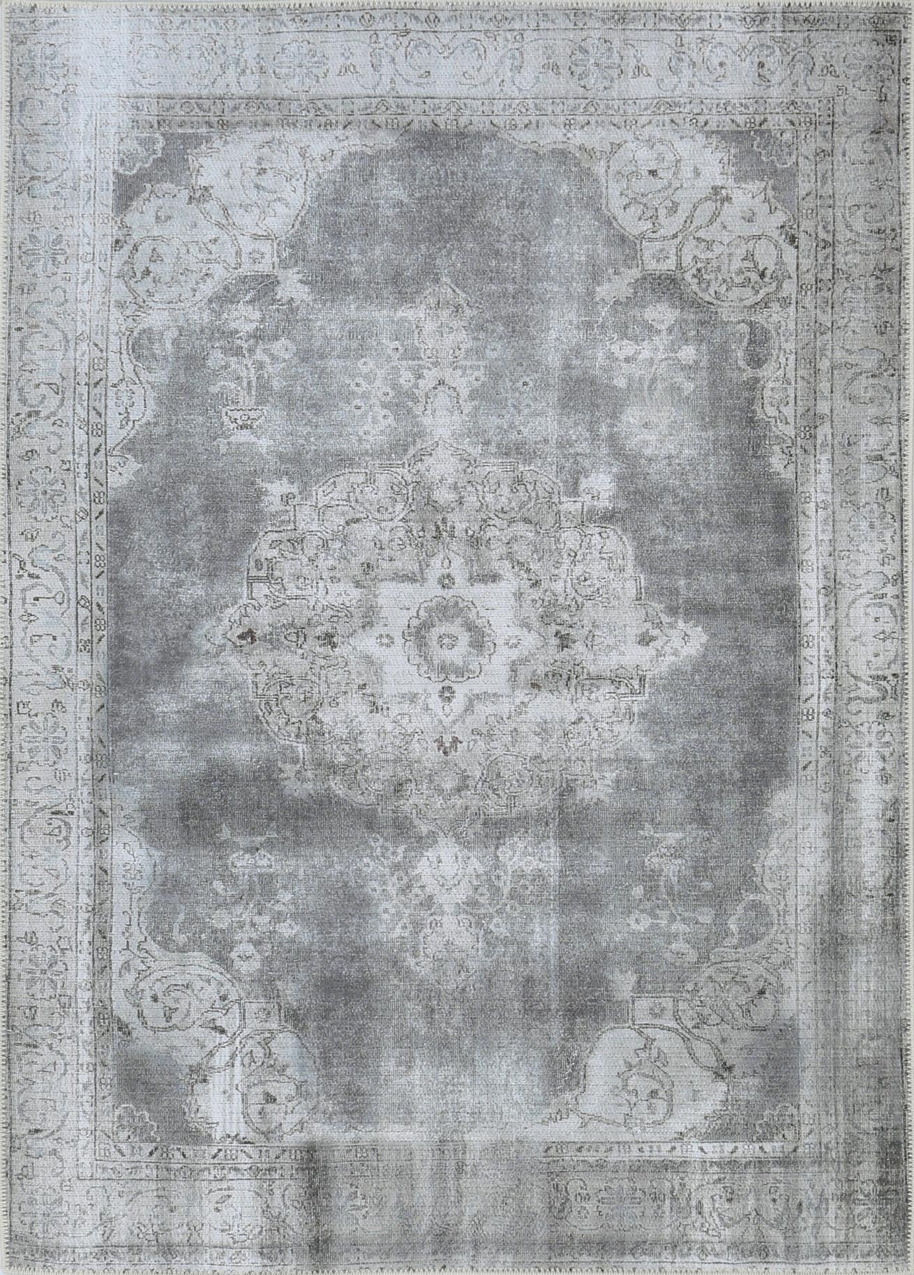 Babylon Isin Light Grey Washable Rug - VTL1192-01