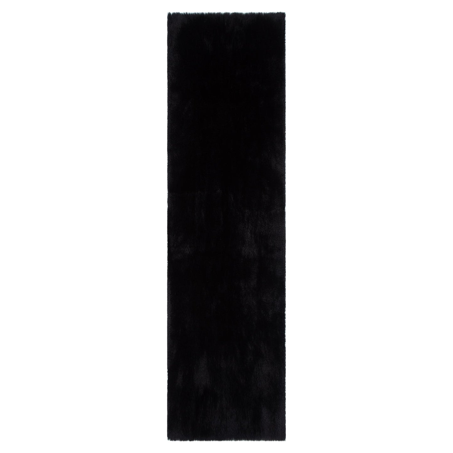Lyla Machine Washable Shaggy Black Runner