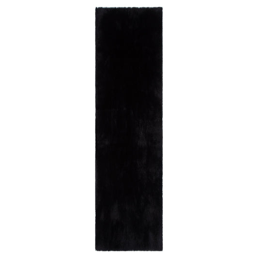 Lyla Machine Washable Shaggy Black Runner
