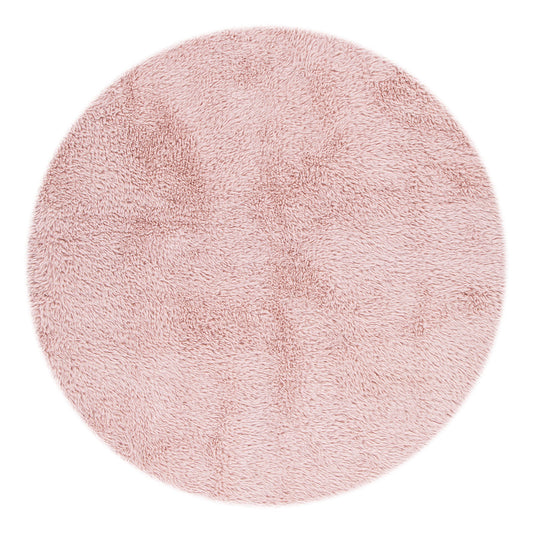 Lyla Machine Washable Shaggy Blush Round Rug