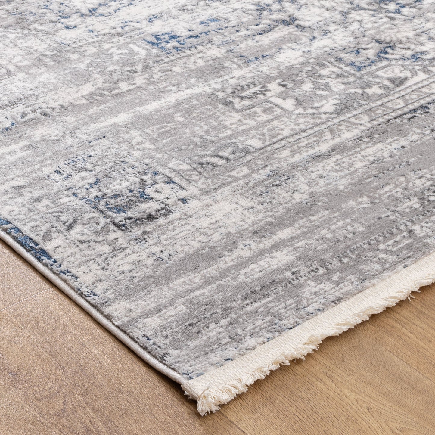 Bohemian Paradise Medalion Grey Blue Rug - 06GBLU
