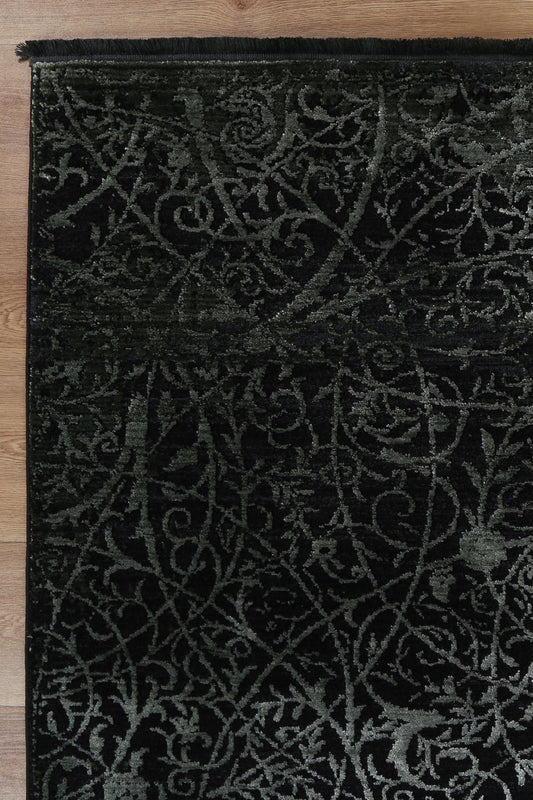 Brooklyn Intricate Floral Emerald Green Rug