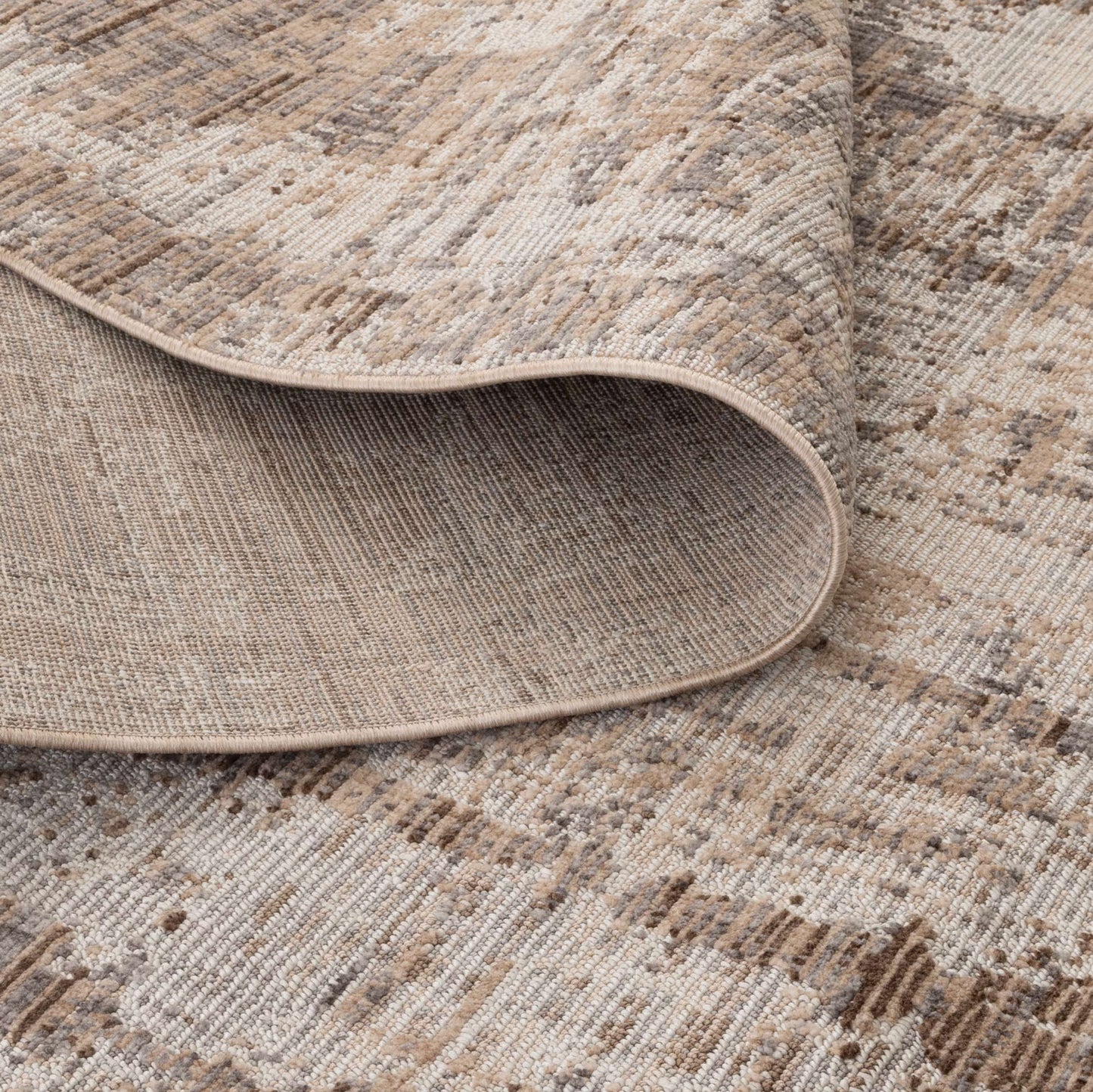 Cherie Distressed Look Watercolour Beige Grey Rug - CH08