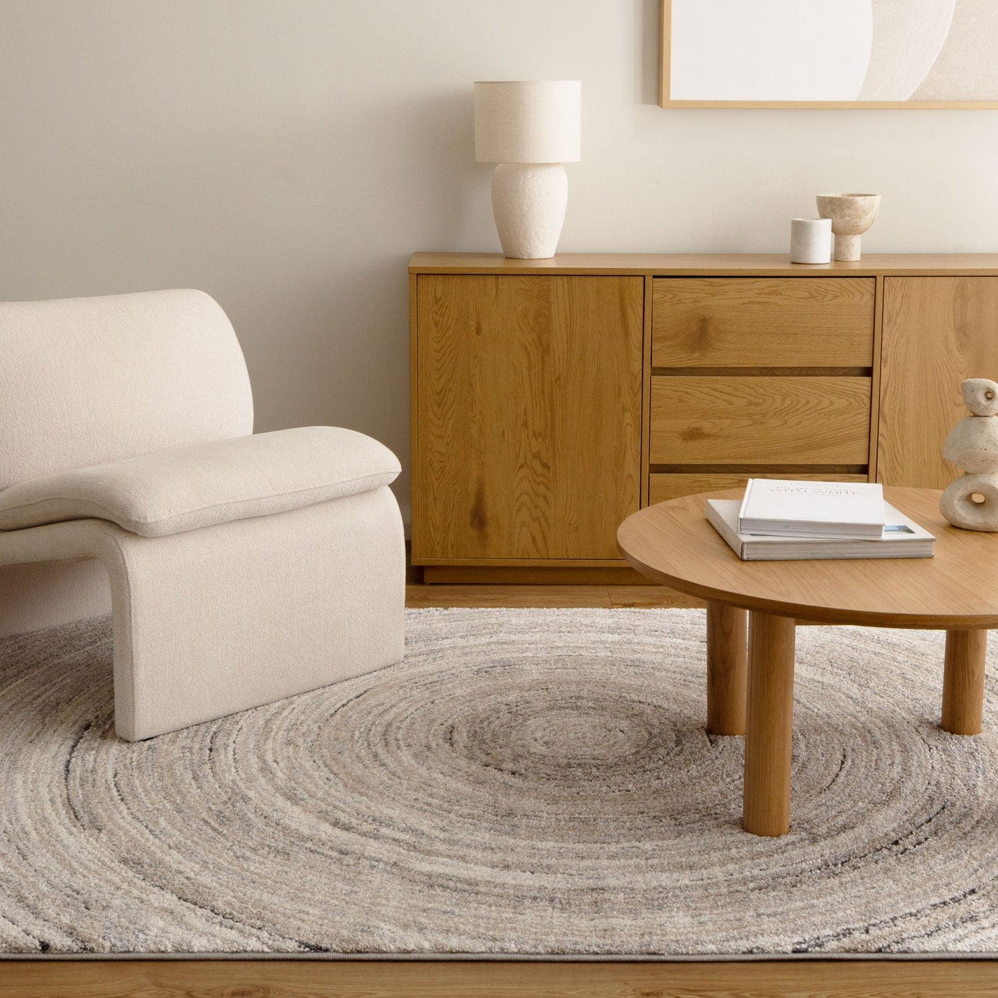 Dorado Modern Ripple Grey Beige Rug