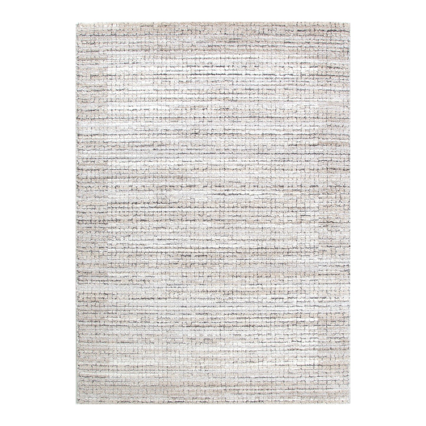 Dorado Textured Look Border Grey Beige Rug