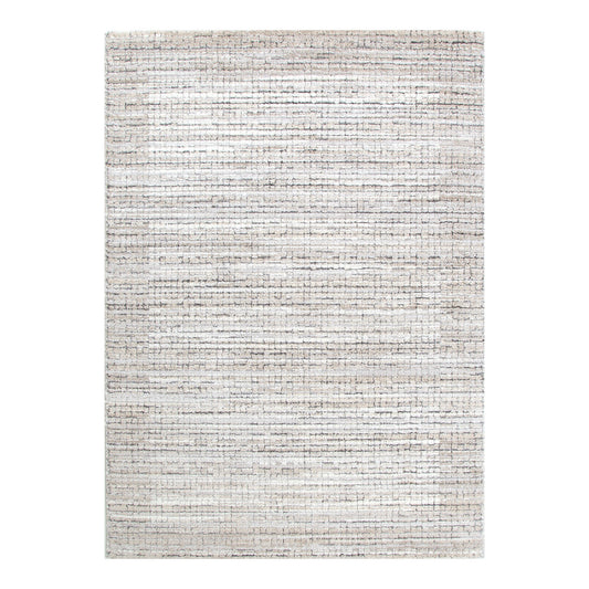 Dorado Textured Look Border Grey Beige Rug