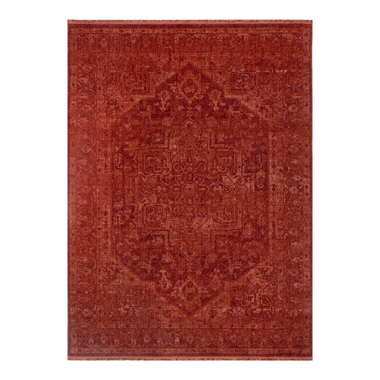 Heritage Distressed Medallion Rust Rug - H101 (Different Tassel)