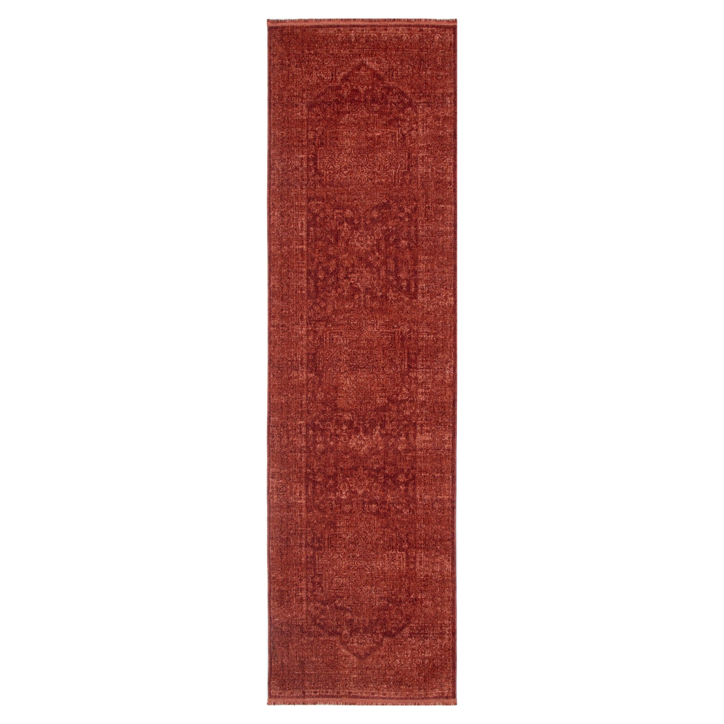 Heritage Distressed Medallion Rust Runner- H101 (Different Tassel)