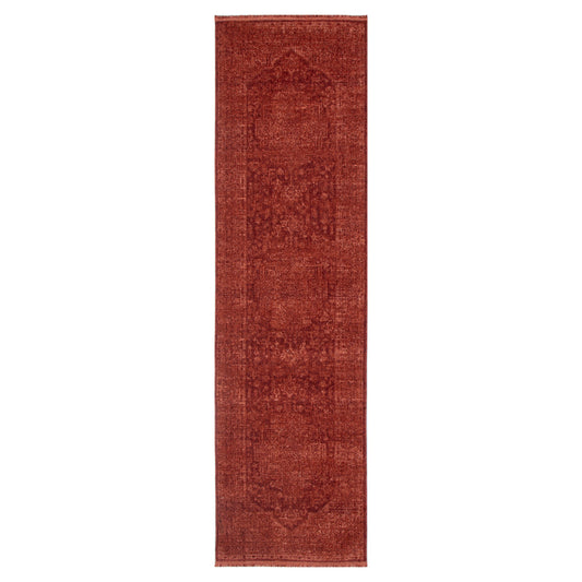 Heritage Distressed Medallion Rust Runner- H101 (Different Tassel)