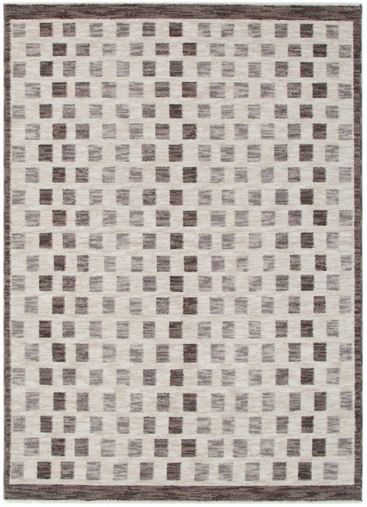 Horizon Ivory Grey Checkered Rug H102