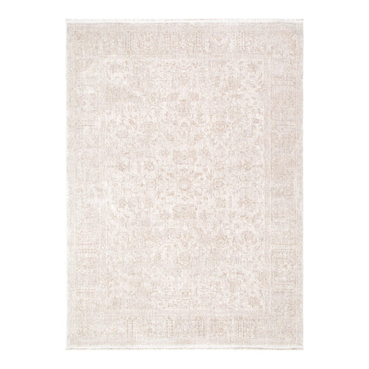 Heritage Distressed Border Beige Rug - H106: (Different Tassel)