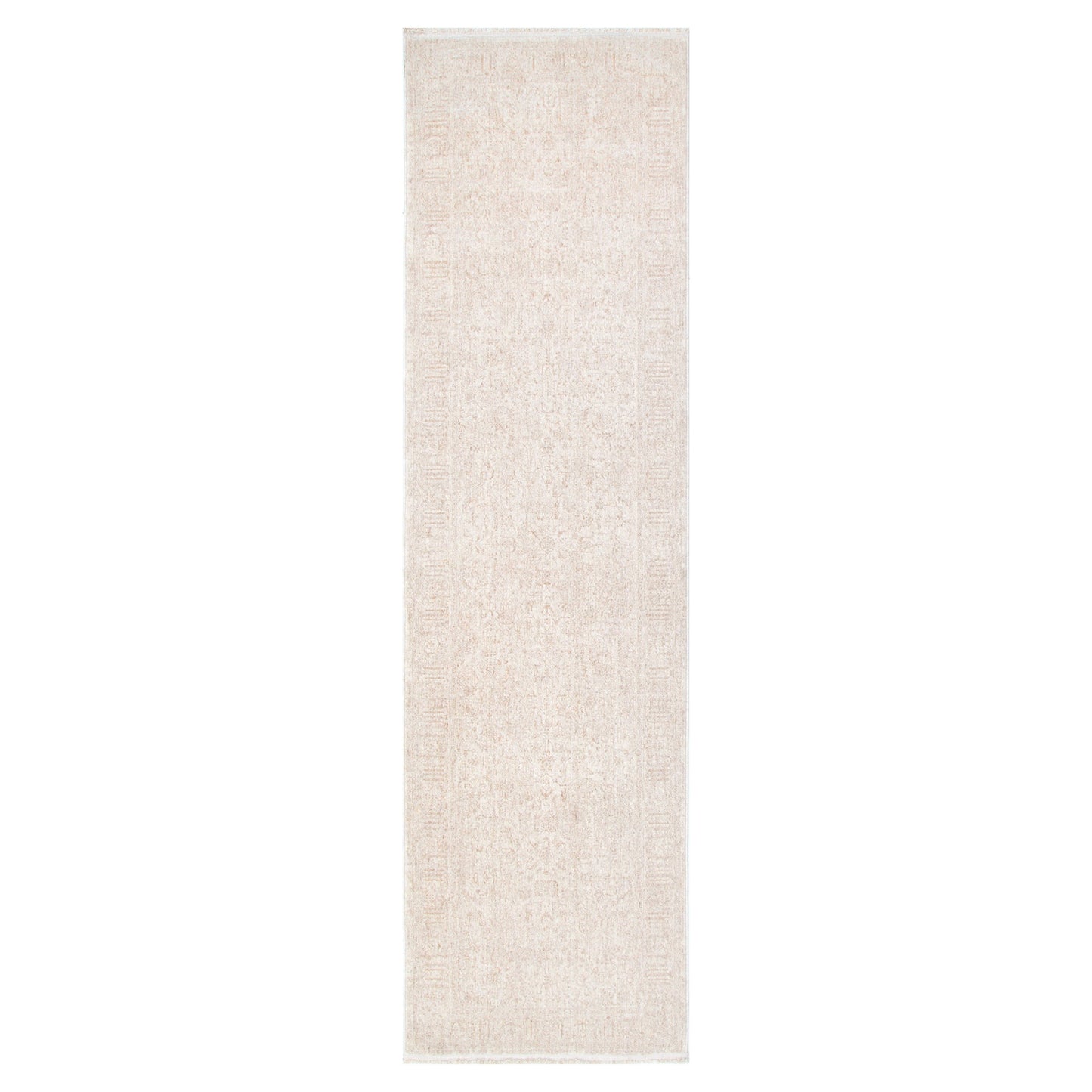 Heritage Distressed Border Beige Runner- H106: (Different Tassel)
