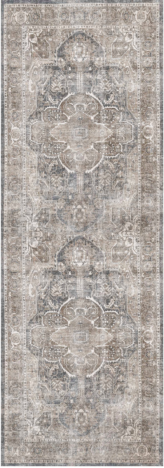 Distressed Vintage Kendra Ash Runner Rug - VITAL 3206-04