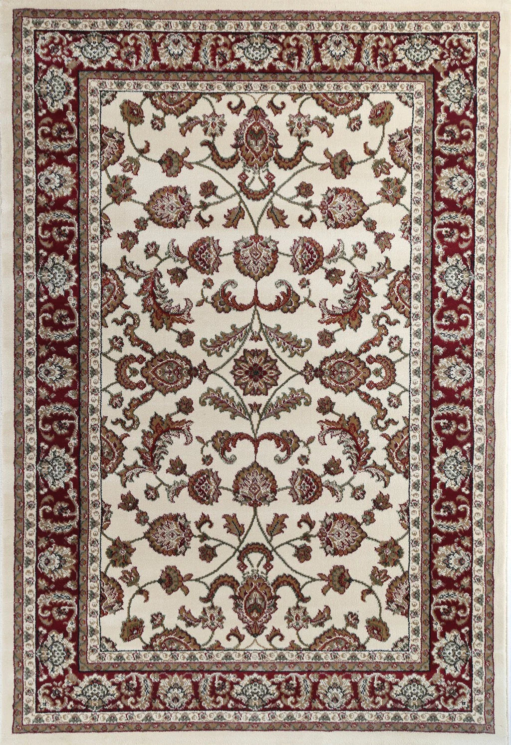 Neriman 500 Cream Red Traditional Turkish Rug