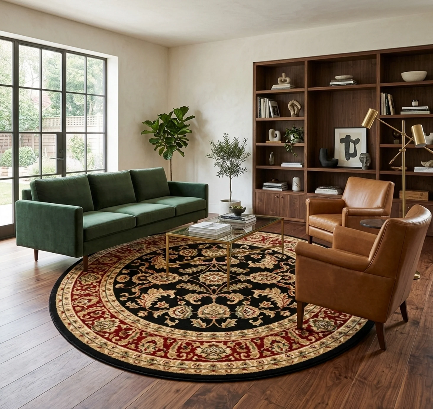 Neriman 500 Black Red Traditional Turkish Rug