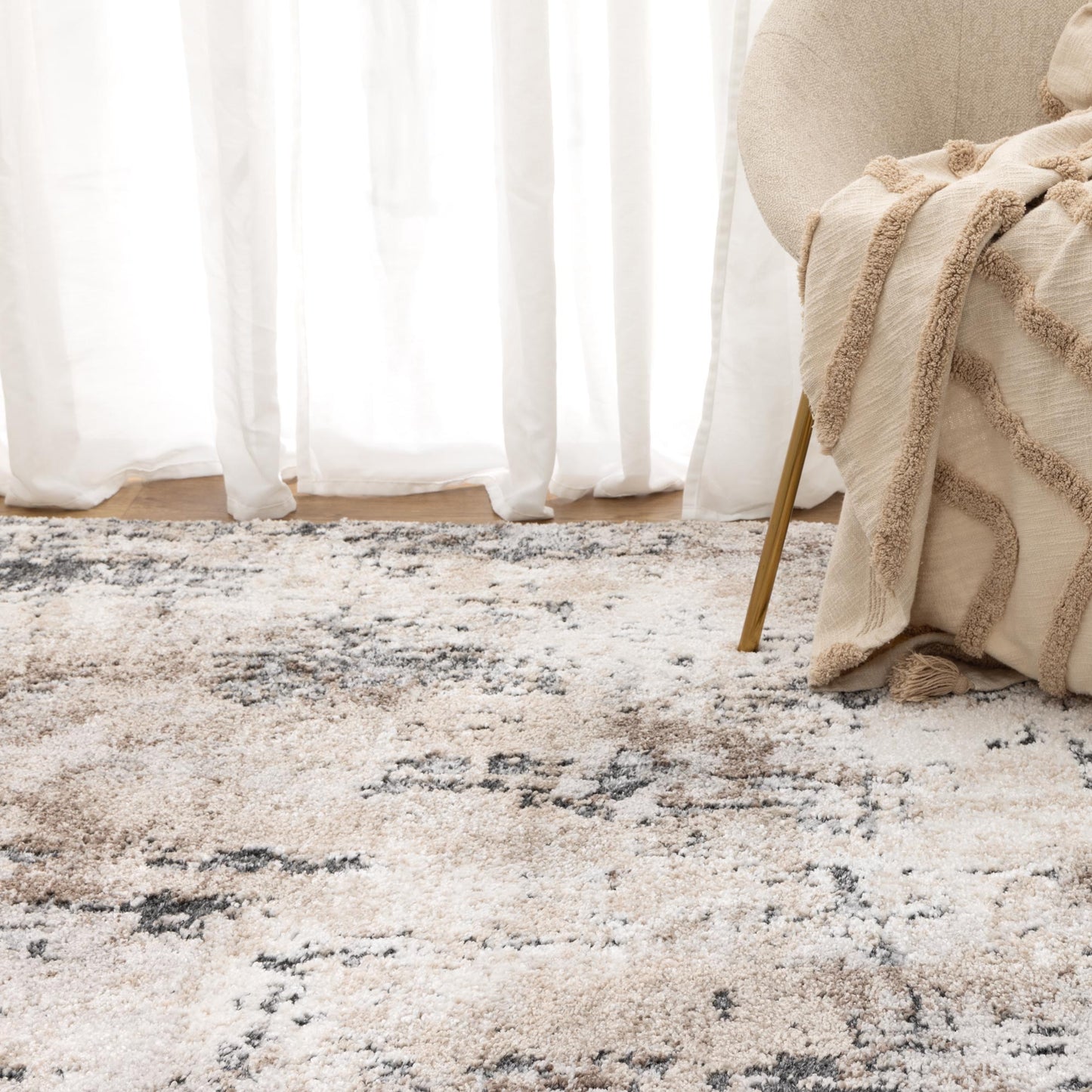 Nola Abstract Grey Beige Rug - N006