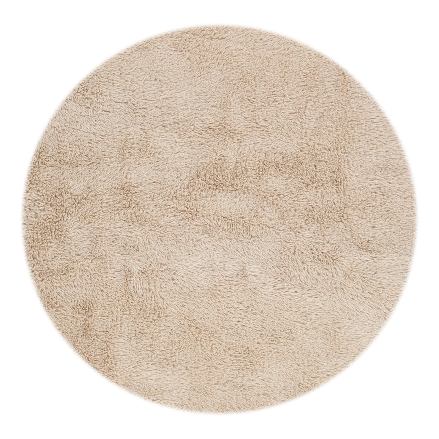Lyla Machine Washable Shaggy Natural Round Rug