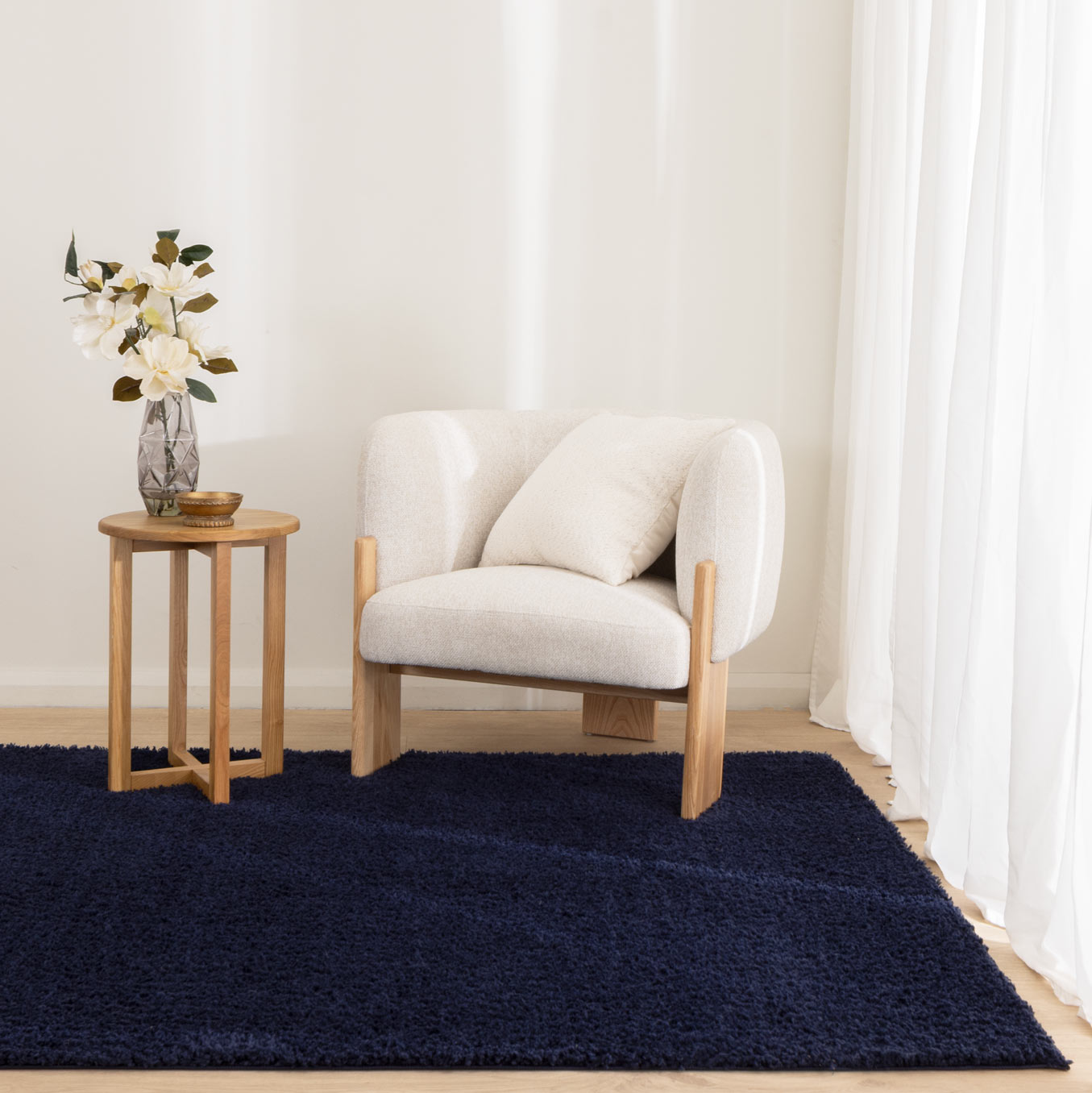 Lune Shaggy Navy Rug