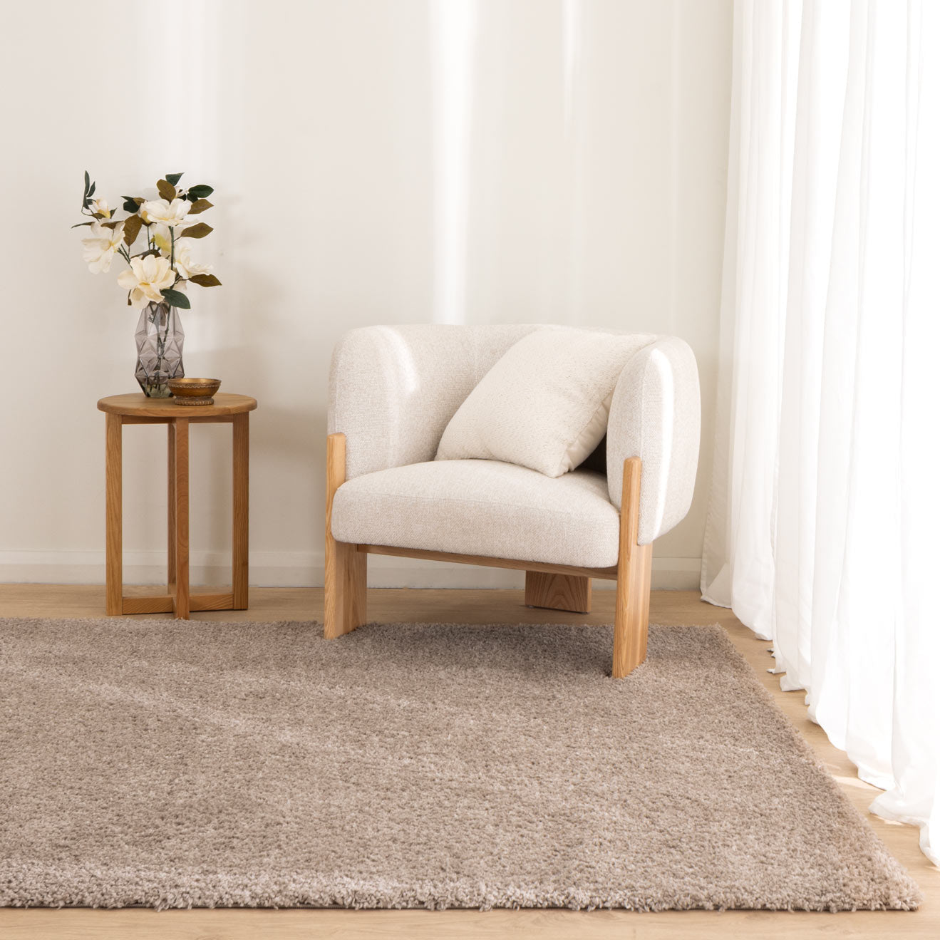 Lune Shaggy Taupe Rug