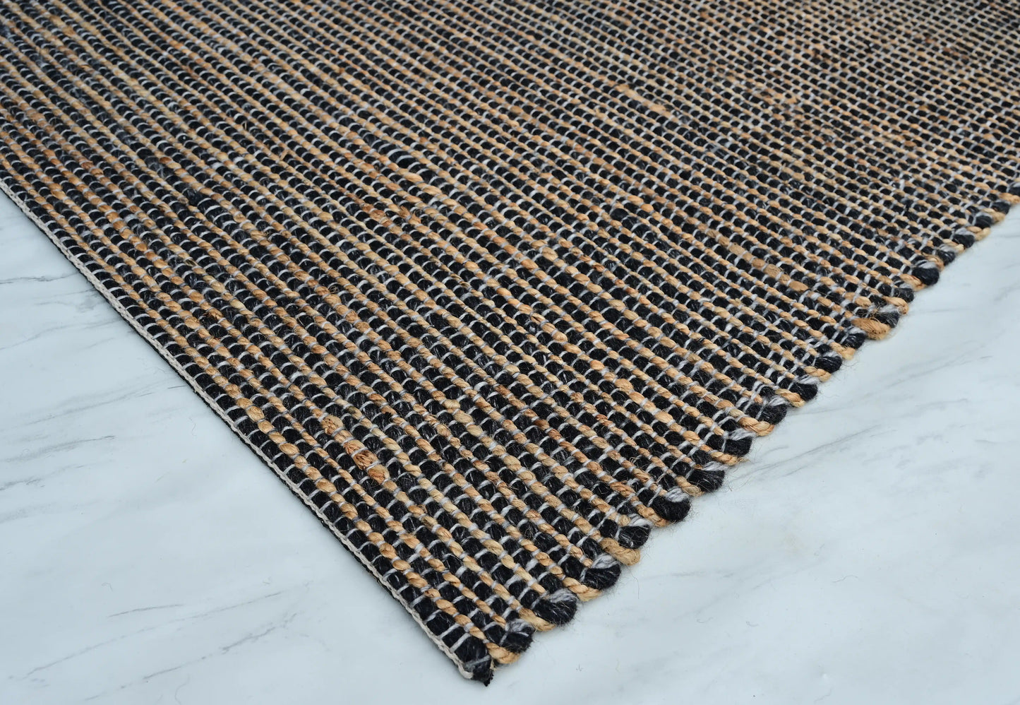 Eco Wool Tuana Black Wool & Jute Rug