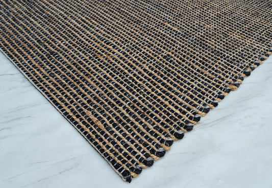 Eco Wool Tuana Black Wool & Jute Rug