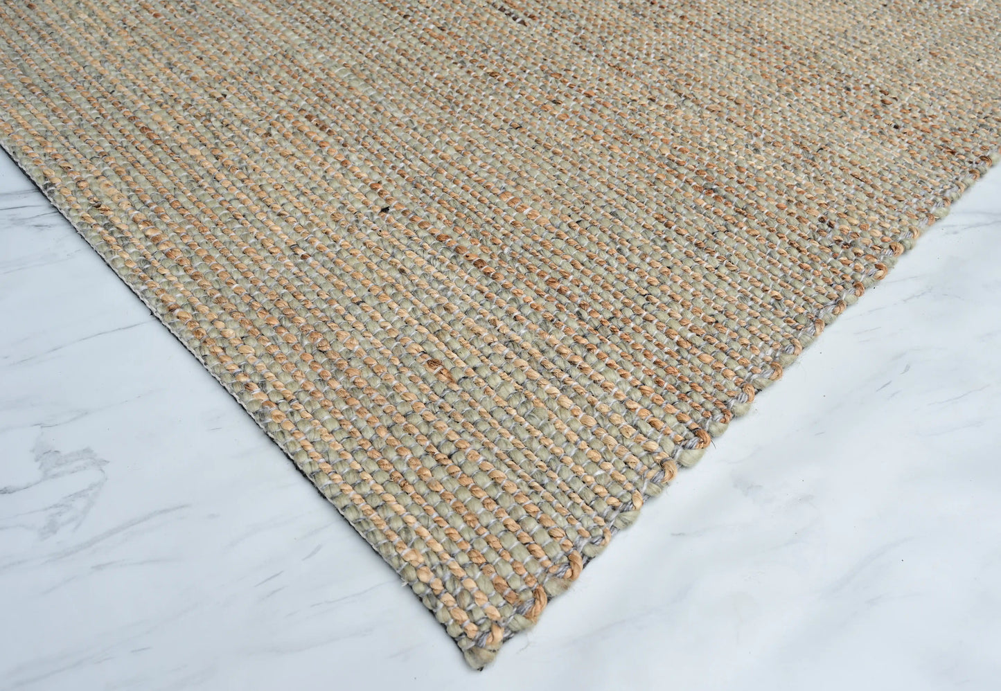 Eco Wool Tuana Green Wool & Jute Rug