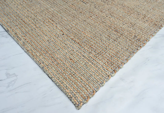 Eco Wool Tuana Green Wool & Jute Rug