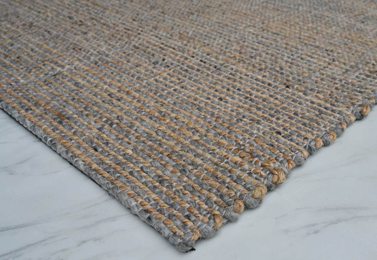 Eco Wool Tuana Grey Wool & Jute Rug