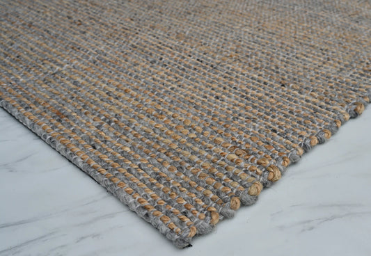 Eco Wool Tuana Grey Wool & Jute Rug