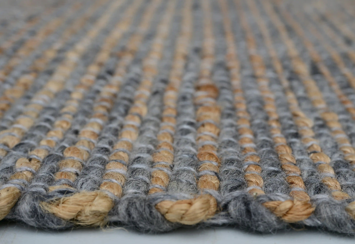Eco Wool Tuana Grey Wool & Jute Rug