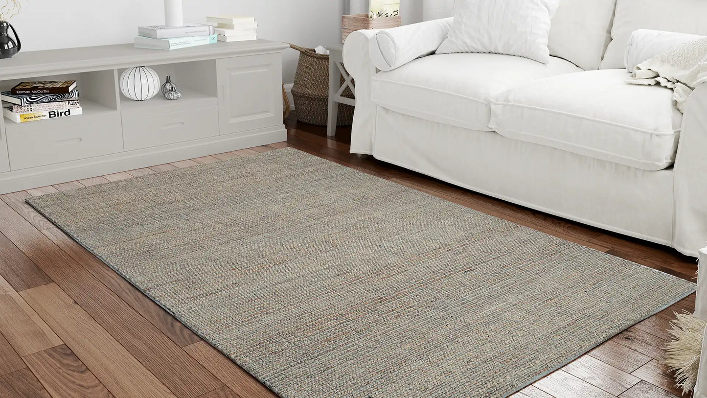 Eco Wool Tuana Green Wool & Jute Rug