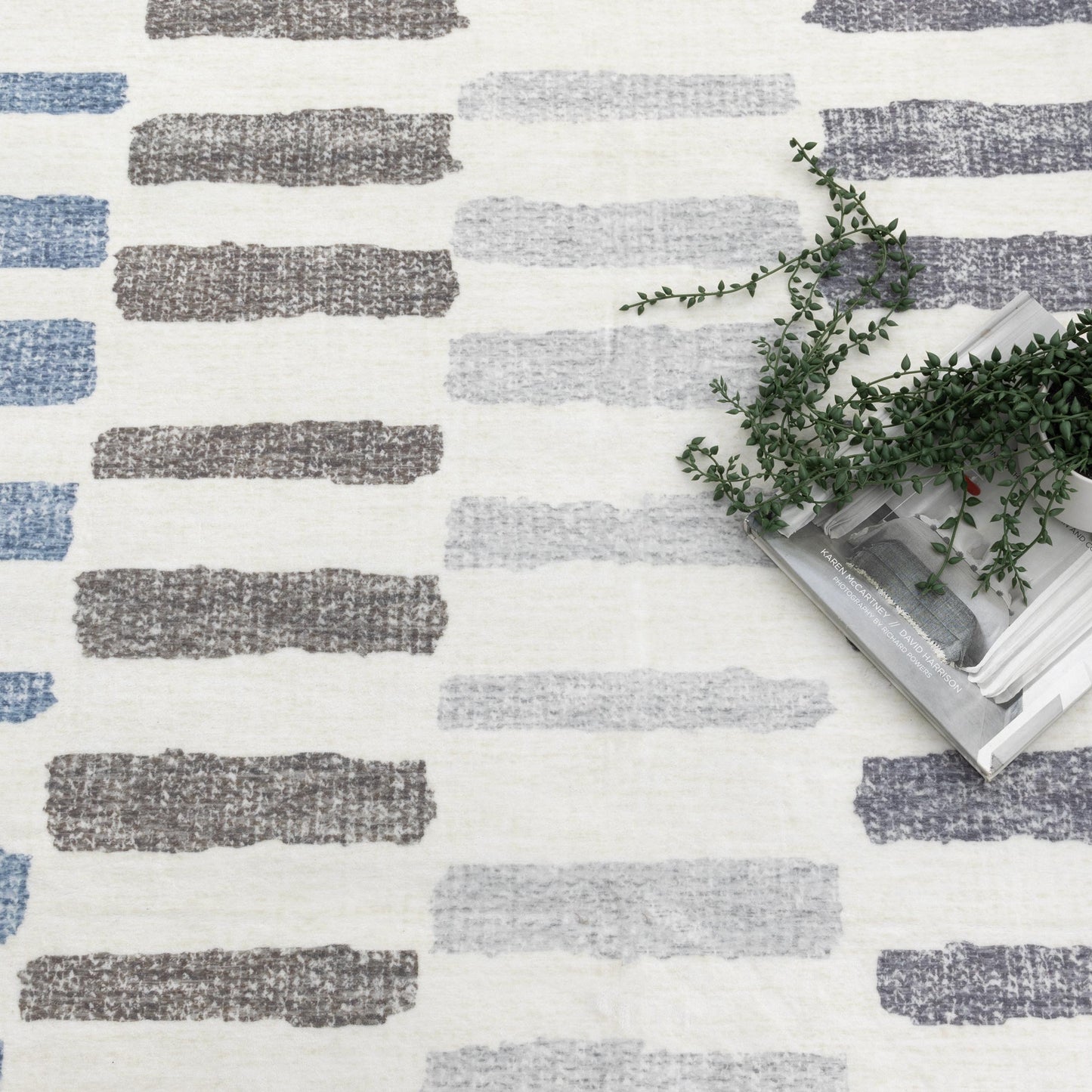 Washwell Modern Stripes Machine Washable Rug - WASH003